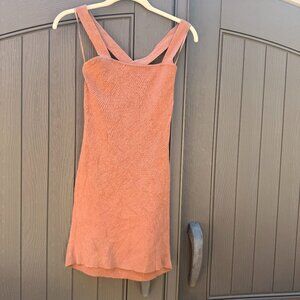 TIMING brown knit mini dress sweater dress